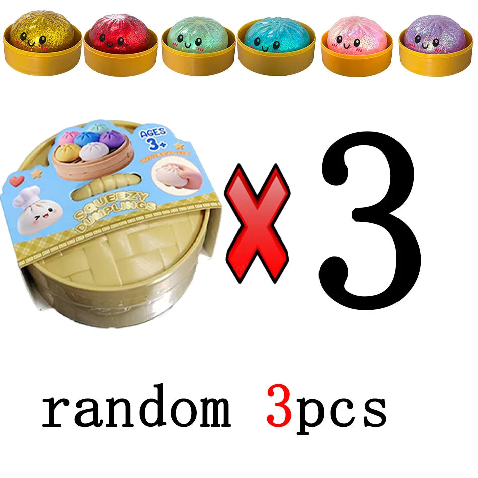 Glitter Dumpling Glitter Dumpling Squishy with Box Dumplings Sensory Squeeze Toy for Stress Relief