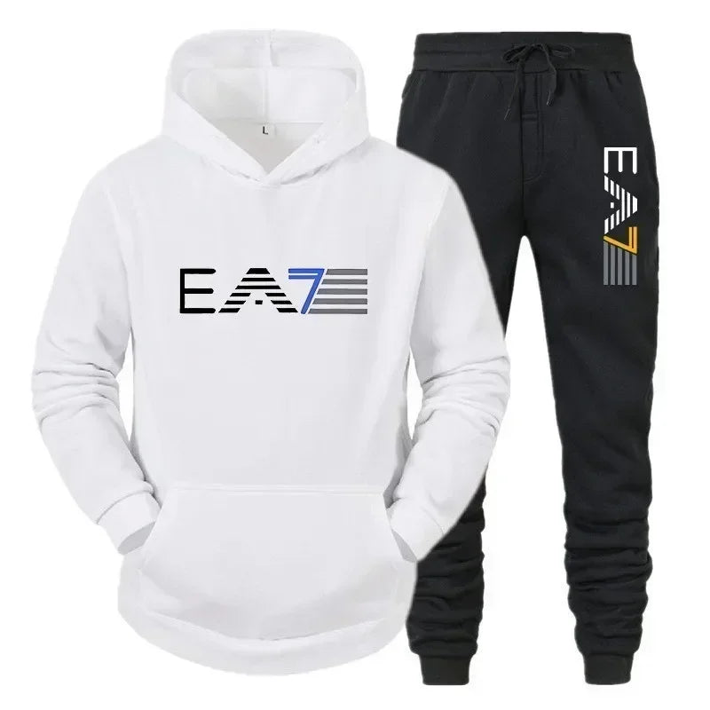 New Men's Casual Jogging Suit For Autumn And Winter, Outdoor Men's And Women's Hooded Sweatshirt And Sports Pants Two-Piece Set