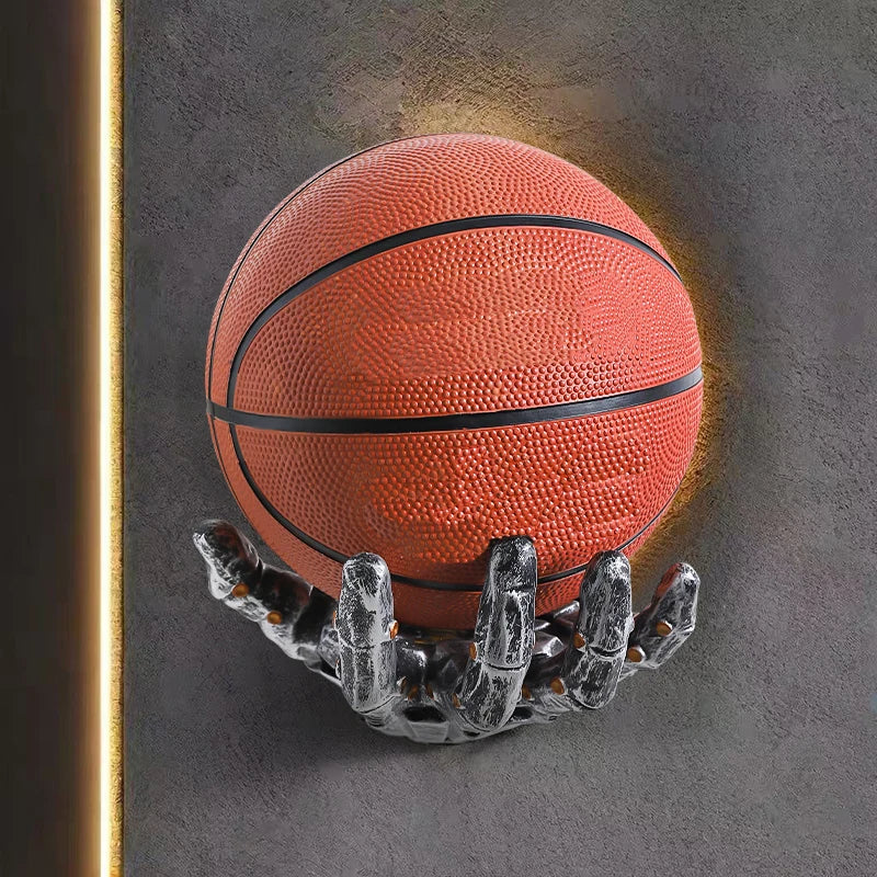 Creative Robotic Arm Basketball Rack Wall Mounted Basketball and Football Storage Rack Home Living Room Decoration Ornaments