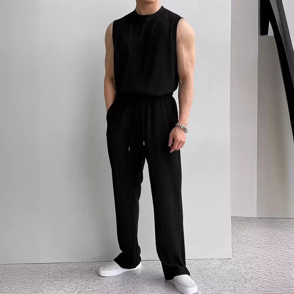 Sports Vest Set Men's Sleeveless T-shirt Men's Summer Fitness Quick-drying Loose Basketball Vest T