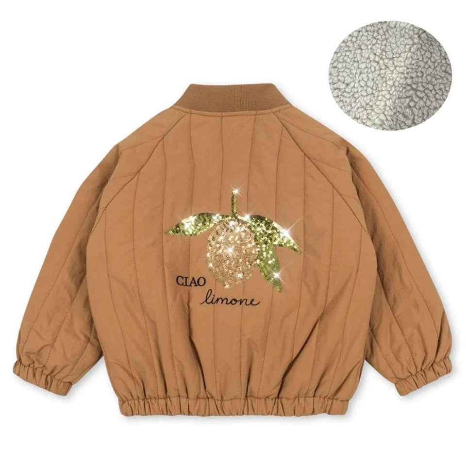 Children's Jacket 2026 Winter New Printed Cute Fleece Thermal Girls Jacket Cotton Thickened Windproof Boys Baby Cotton Clothes