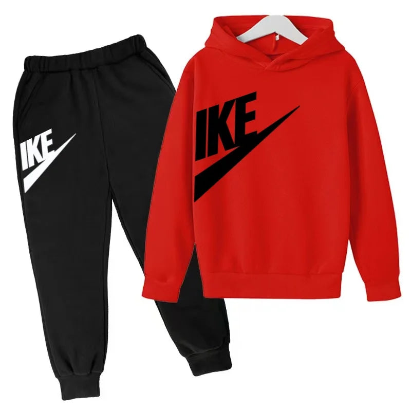Kids Autumn Hoodie Letters Sports Pullover 3-12Years Coat Sweatshirt+Trousers Boy Girl Birthday Gift Clothes Leisure Fashion Set