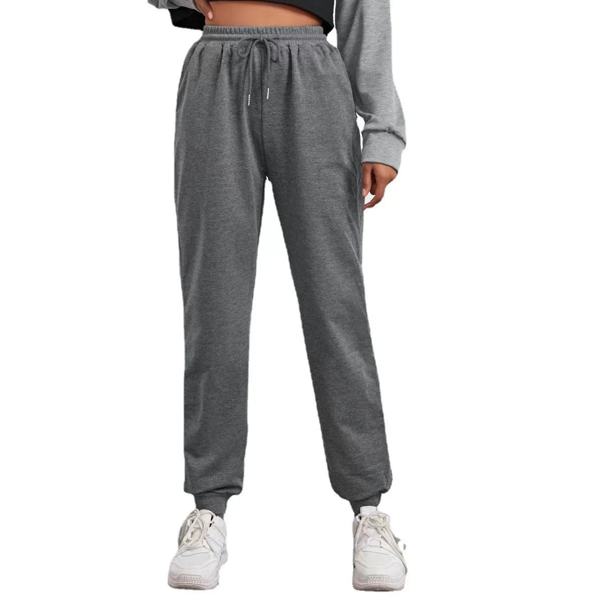 Men's Casual Sweatpants Fleece Sports Pants Unisex Fashion Solid Loose Trousers Streetwear Autumn Winter Jogging Fitness Pants