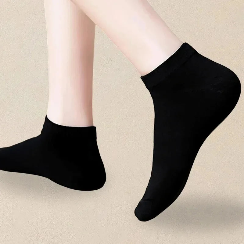 5/10/40Pairs Summer Solid Low Cut Ankle Socks Men Women Sports Socks Odor Proof Sweat Absorbing Sock Male lady Hosiery