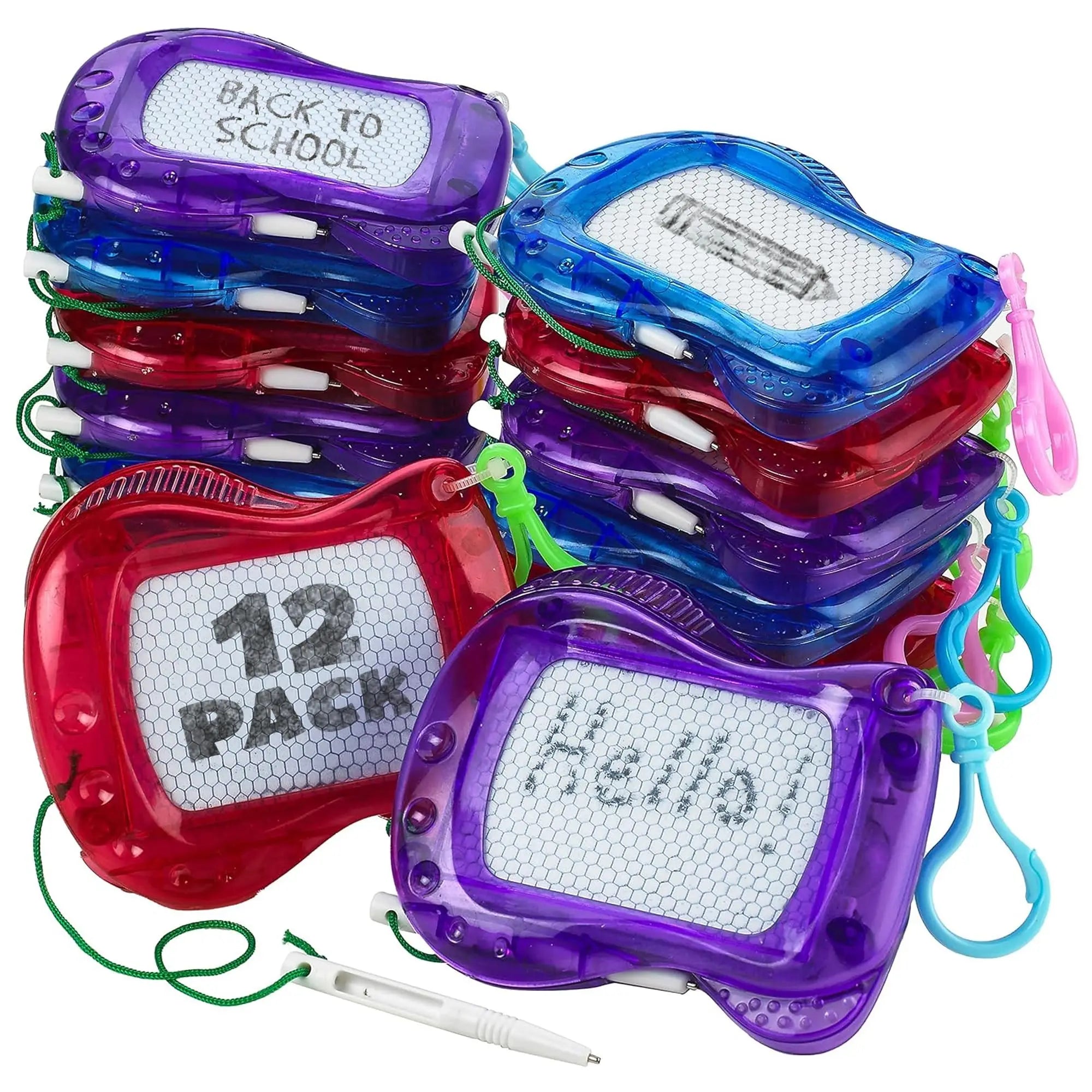 5/10/20/40/80PCS Mini Magnetic Drawing Board for Kids Backpack Keychain Clip Drawing Boards, Erasable Doodle Sketch Writing Pad