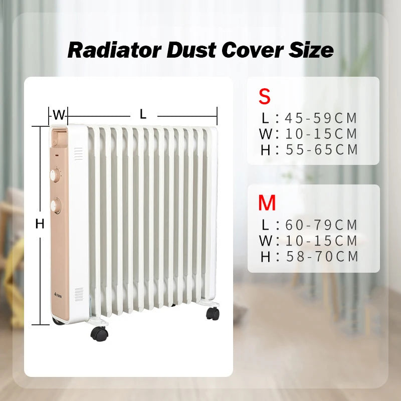 Radiator Dust Cover Household Oil Tin Dust Cover Heater Cover Protecter Fabric Electric Heating Dust Cover Home Storage Cleaning