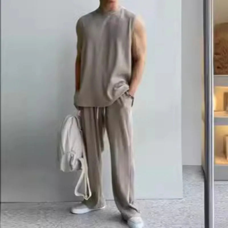 Sports Vest Set Men's Sleeveless T-shirt Men's Summer Fitness Quick-drying Loose Basketball Vest T