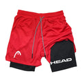 Anime Berserk Head Running Shorts Men Fitness Gym Training 2 in 1 Sports Quick Dry Workout Jogging Double Deck Summer