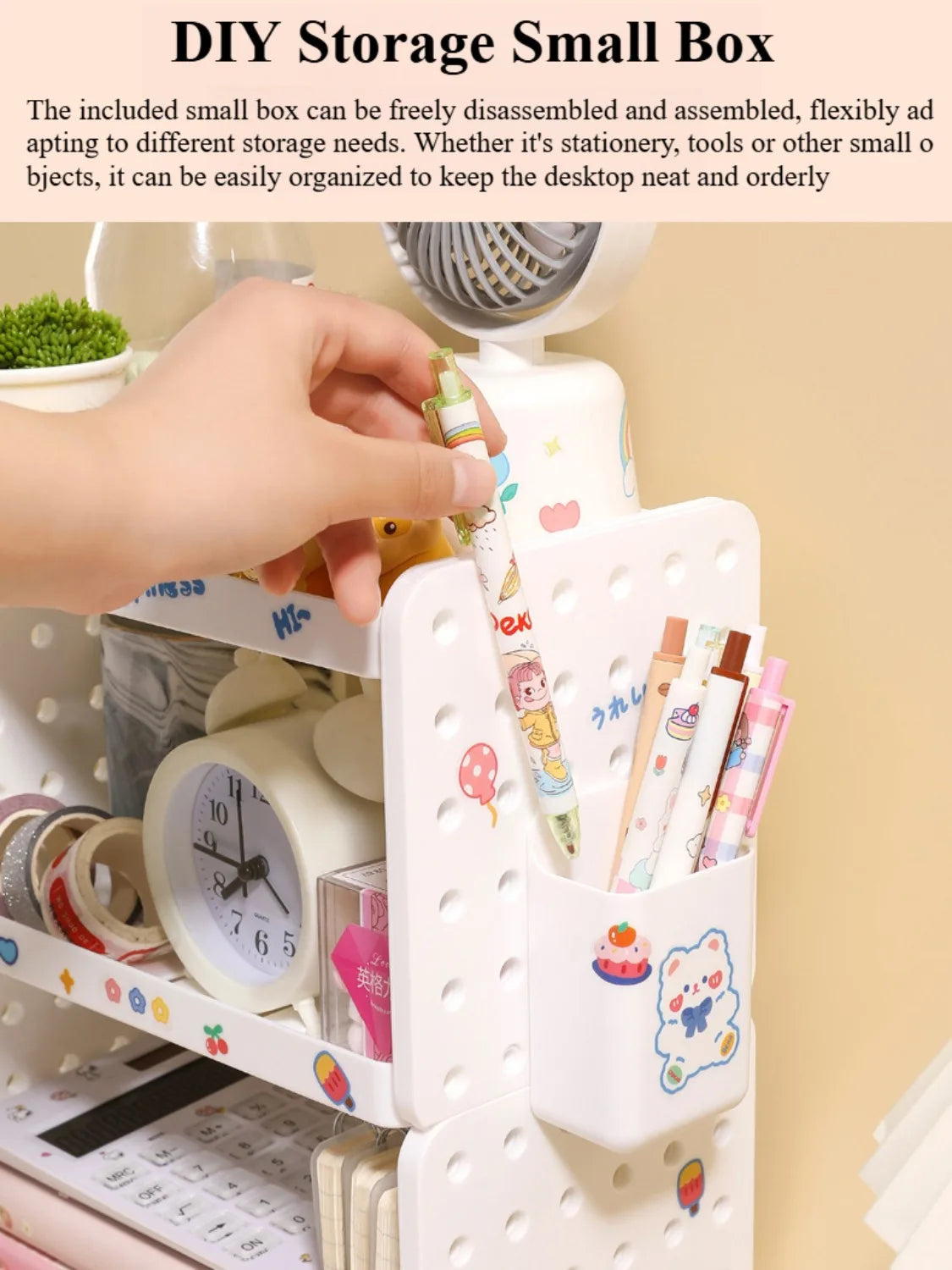 Multi-functional 3-tier Desktop Organizer, Desktop Shelf, Hole Board, Pen Holder Office Desk Organizer, Desk Desk Organizer