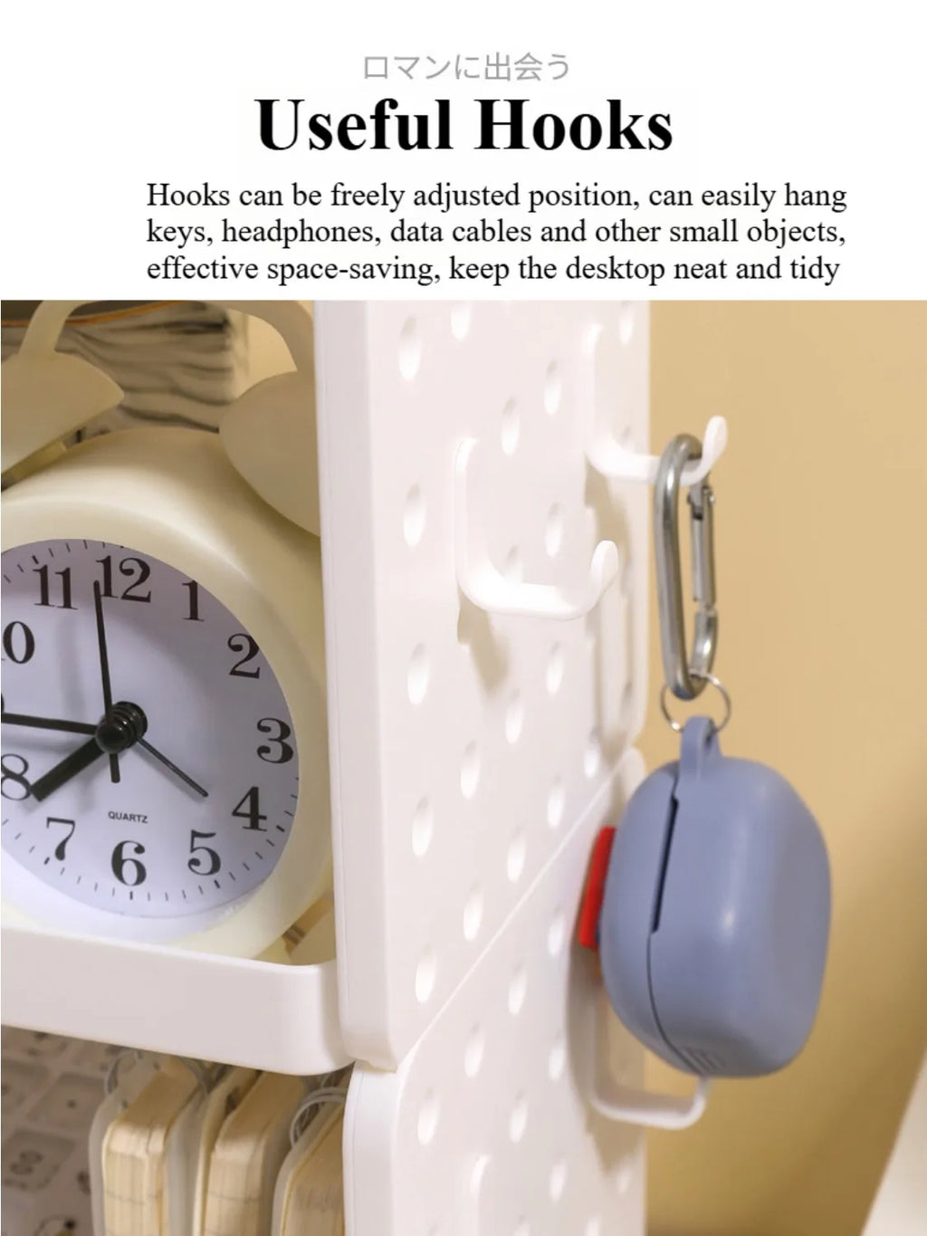 Multi-functional 3-tier Desktop Organizer, Desktop Shelf, Hole Board, Pen Holder Office Desk Organizer, Desk Desk Organizer