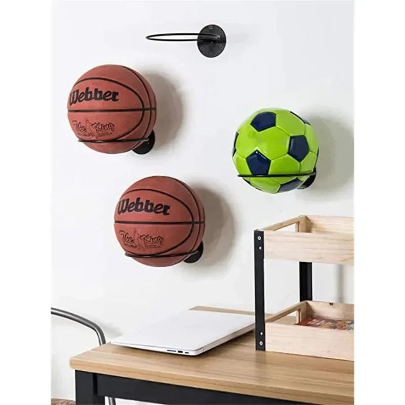2025 New 1-5pcs Iron Basketball Football Volleyball Storage Rack Household Wall Mounted Ball Rack Wall Storage Rack