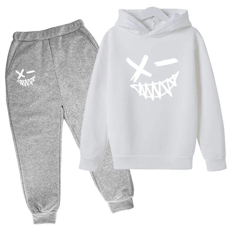 Evil Smile Printed 2025 Baby Summer Clothes for Children From 1 to 12 Years Kids Clothes Boys Child Sets Suit for Girls Boy Set