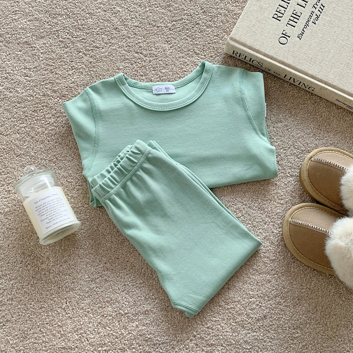 2-10T Toddler Kid Baby Boy Girl 2pcs Pajamas Clothes Set Long Sleeve Top Pant Suit Homewear Cotton Two Piece PJ Set Outfit