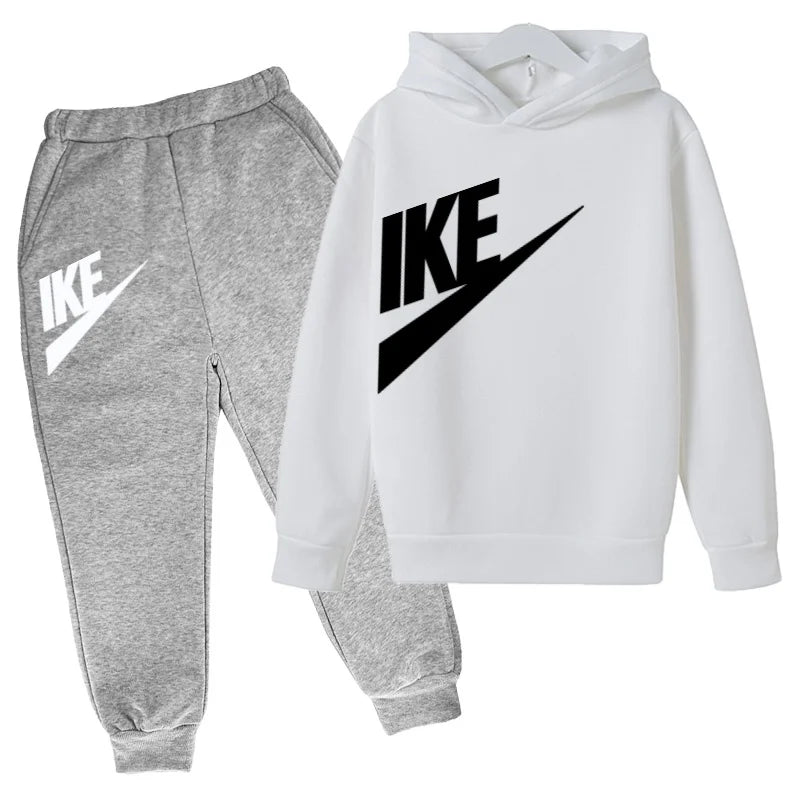 Kids Autumn Hoodie Letters Sports Pullover 3-12Years Coat Sweatshirt+Trousers Boy Girl Birthday Gift Clothes Leisure Fashion Set