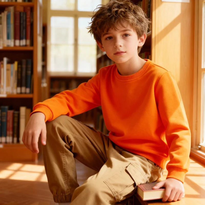 Cotton Sweatshirts For Boys Long Sleeve Kids Girls Children Basic Tshirt Pullover Kids Hoodies Outerwear Spring Kids Clothing