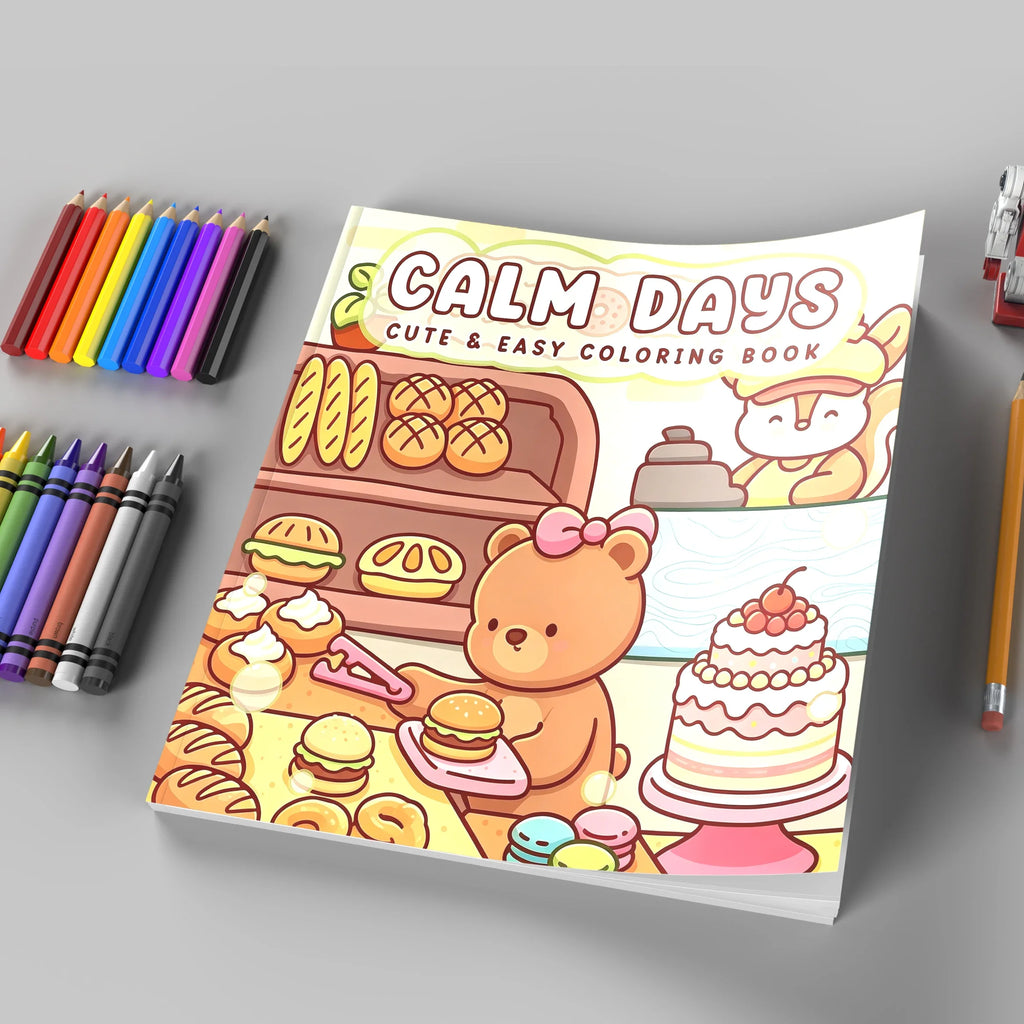 CALM DAYS Bold-Easy Patterns Coloring Book for Adult Cute Drawing Book Perfect Gift for Birthday Back to School Art Supplies