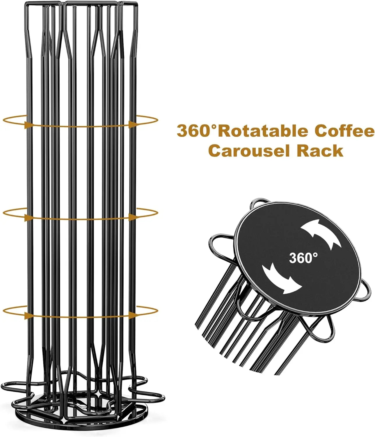 Coffee Pod Holder for Nespresso OriginalLine Storage Organizer 360 Rotatable Coffee Capsules Carousel 60 Coffee Pods