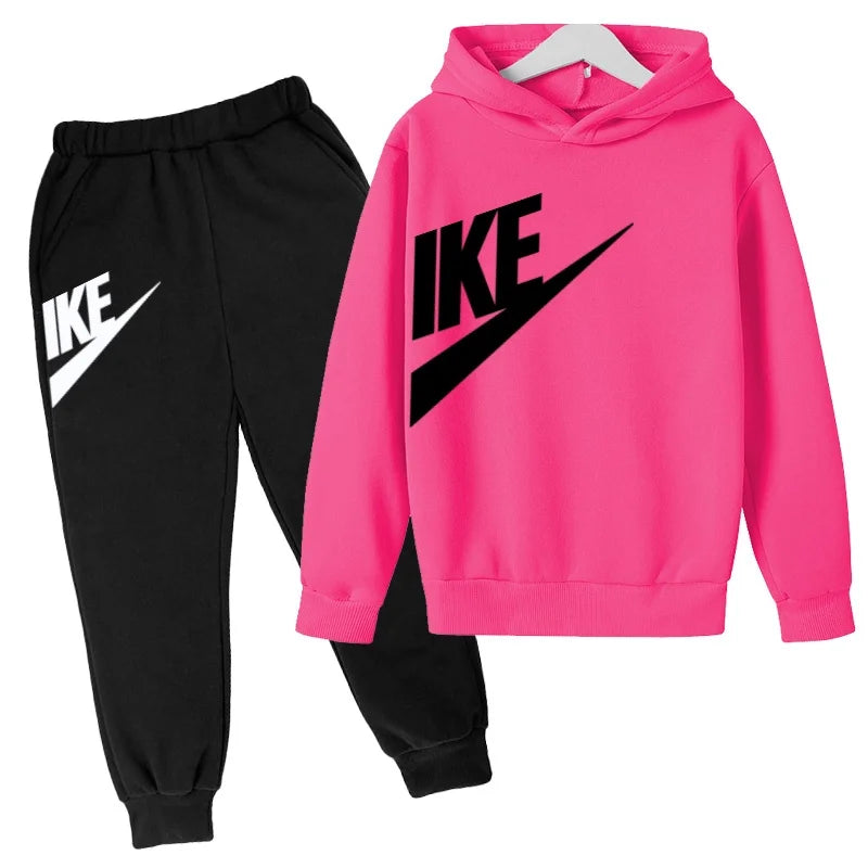 Kids Autumn Hoodie Letters Sports Pullover 3-12Years Coat Sweatshirt+Trousers Boy Girl Birthday Gift Clothes Leisure Fashion Set