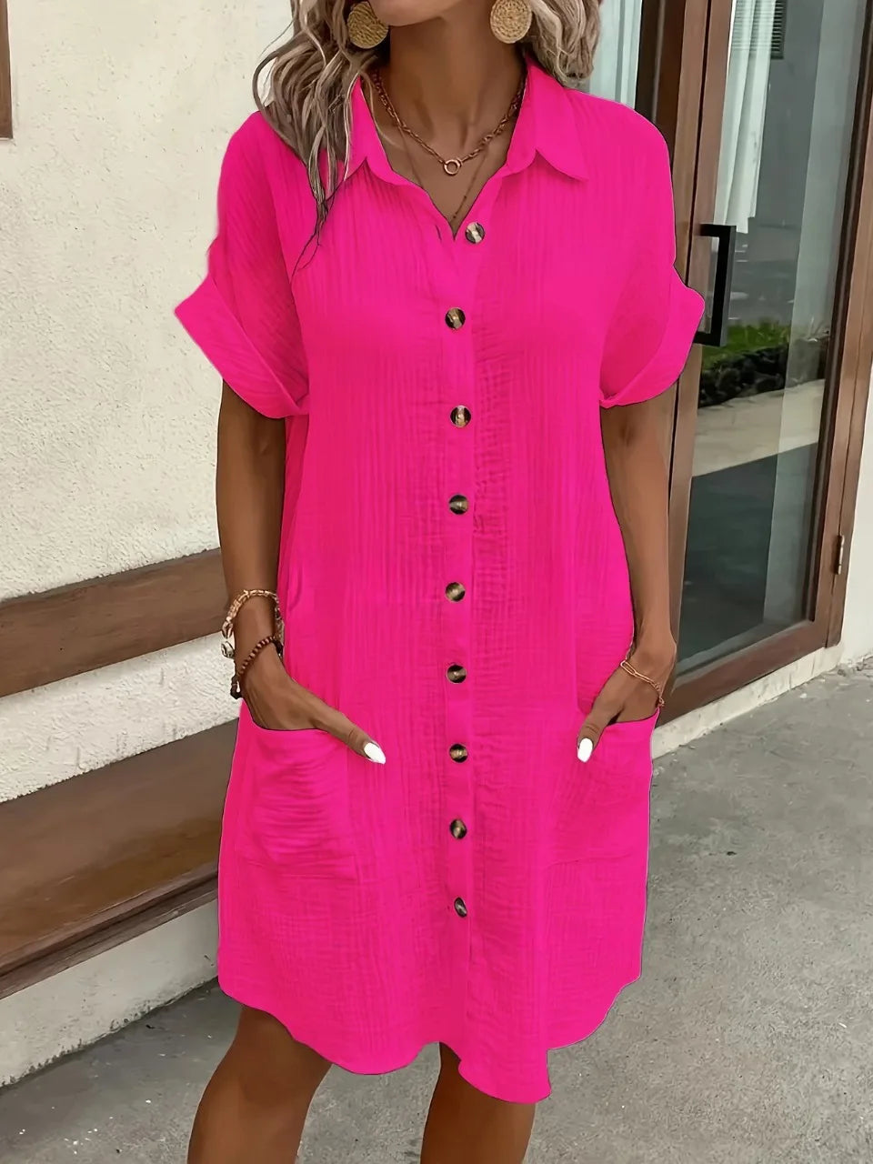 Fashion Casual Cotton Linen Style Dress Woman Short Sleeved Loose Dresses for Women Harajuku Long Shirts Ropa Mujer Vestido