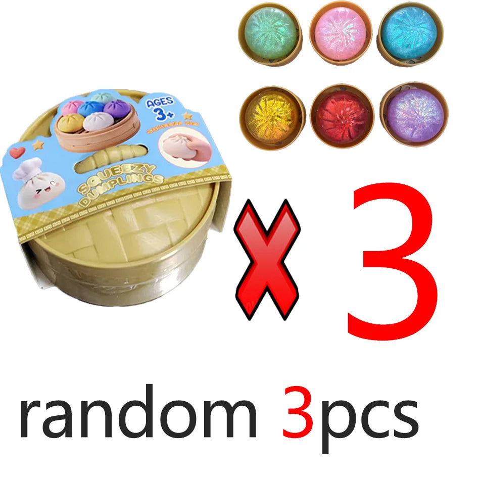 Glitter Dumpling Glitter Dumpling Squishy with Box Dumplings Sensory Squeeze Toy for Stress Relief