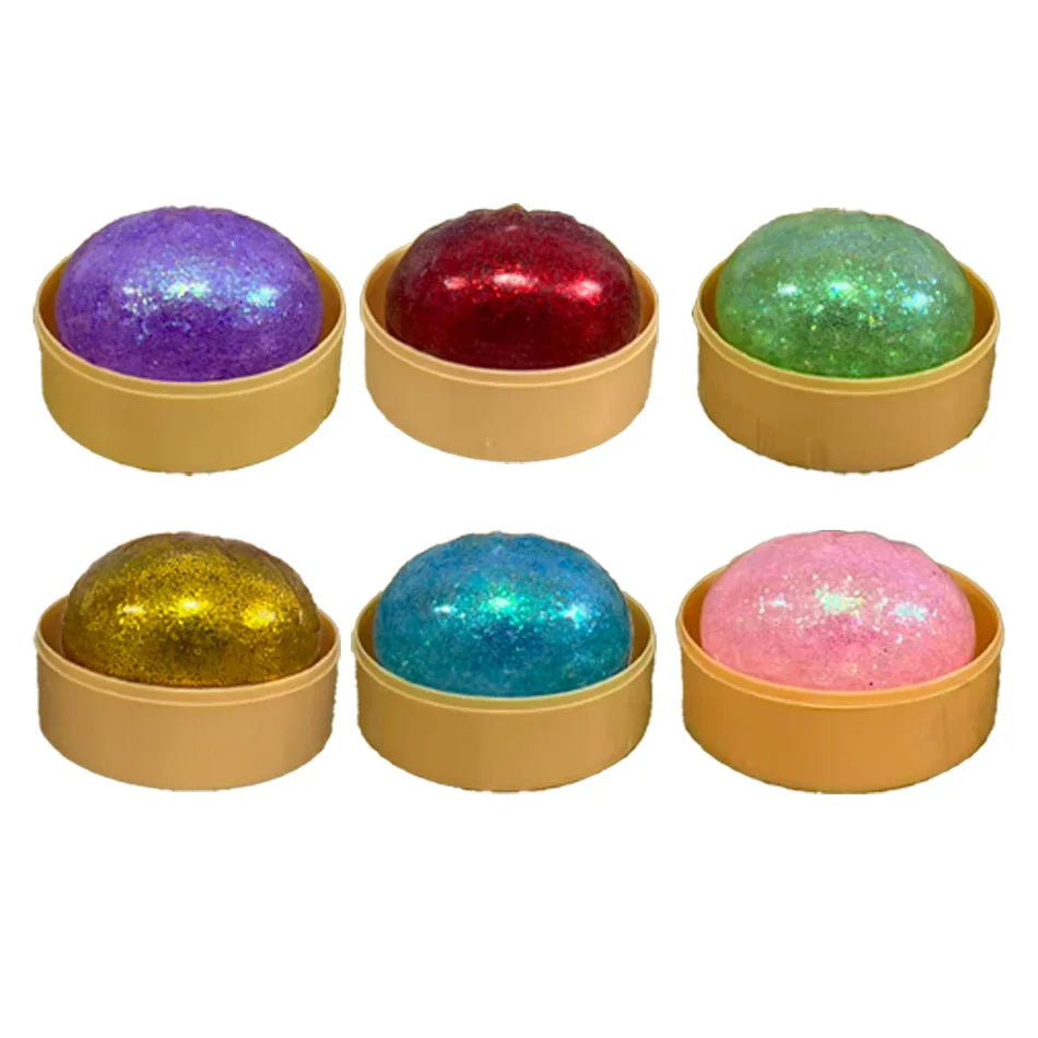 Glitter Dumpling Glitter Dumpling Squishy with Box Dumplings Sensory Squeeze Toy for Stress Relief
