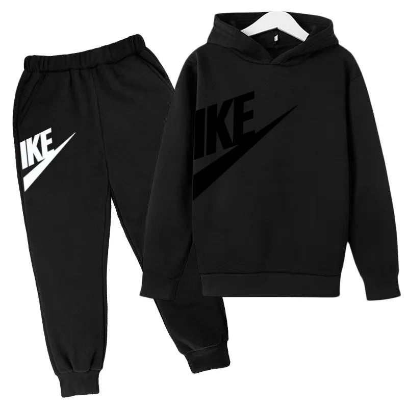 Kids Autumn Hoodie Letters Sports Pullover 3-12Years Coat Sweatshirt+Trousers Boy Girl Birthday Gift Clothes Leisure Fashion Set
