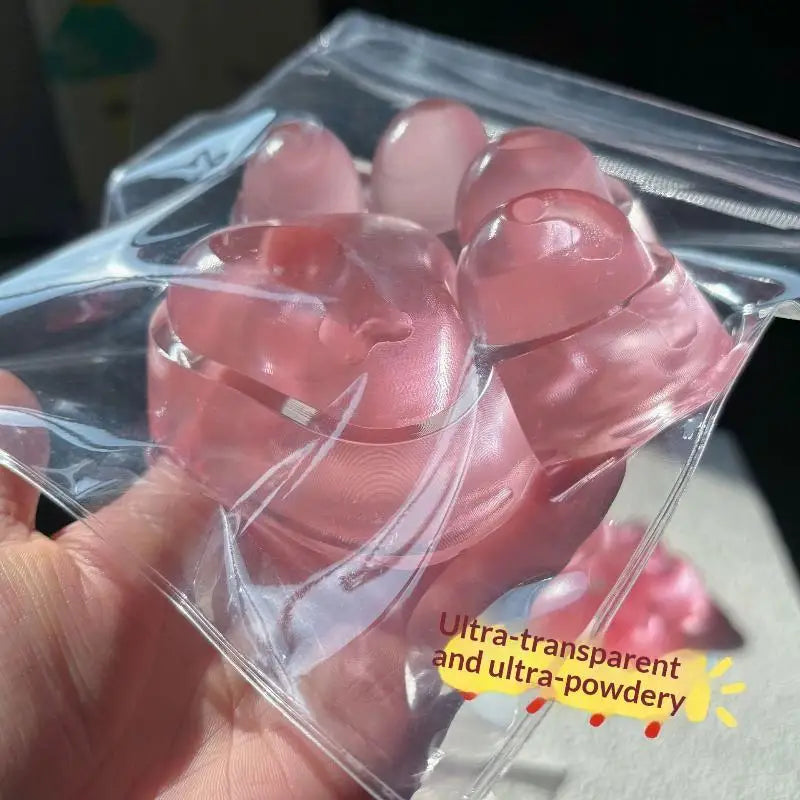 Cute Paw Sequins Maltose Pinch Toy Pink Strawberry Paw Squeez Slow Rising Anti-Stress Toy Decompressi Gift Friend
