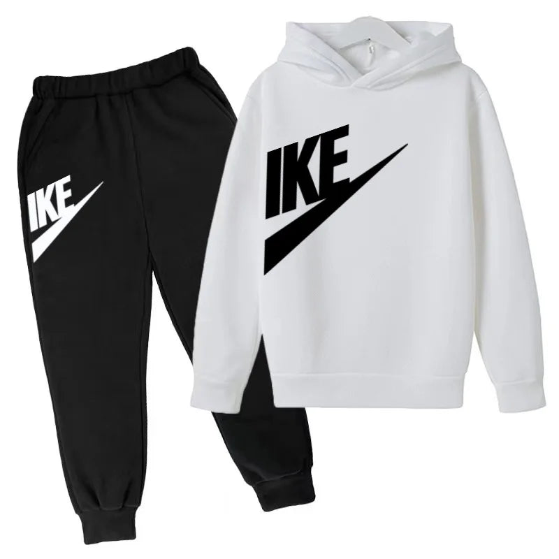 Kids Autumn Hoodie Letters Sports Pullover 3-12Years Coat Sweatshirt+Trousers Boy Girl Birthday Gift Clothes Leisure Fashion Set