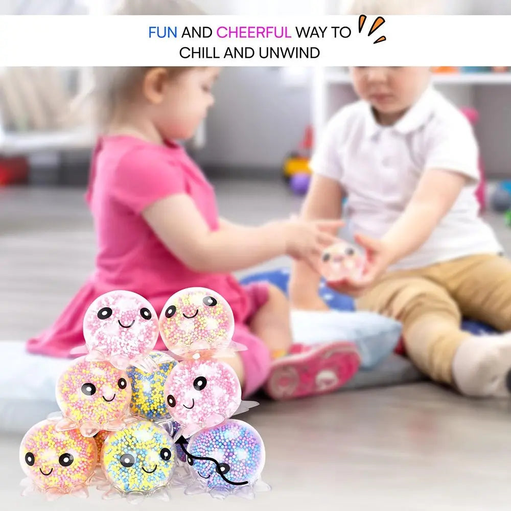 New Glow Stress Relief Fidget Octopus Balls Cute Soft Squeeze Funny Gift TPR Decompressing