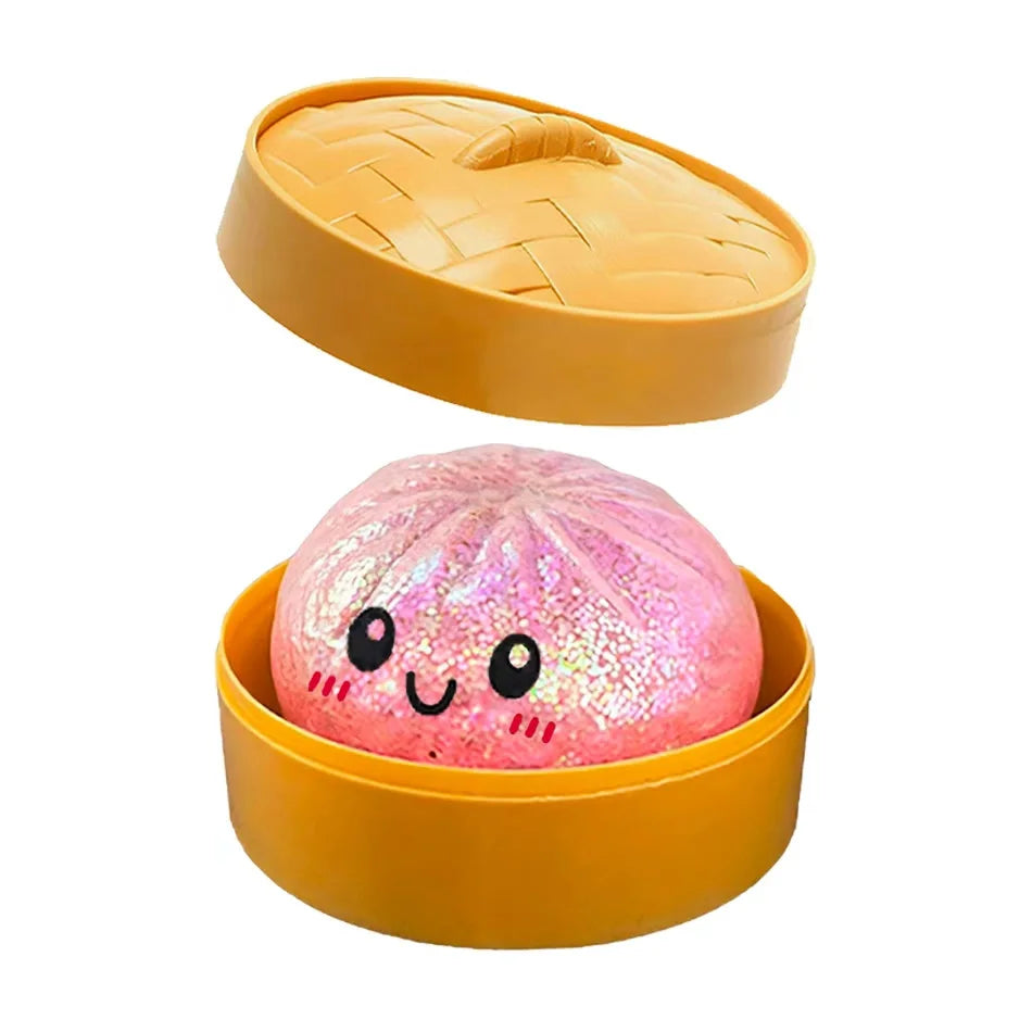 Glitter Dumpling Glitter Dumpling Squishy with Box Dumplings Sensory Squeeze Toy for Stress Relief