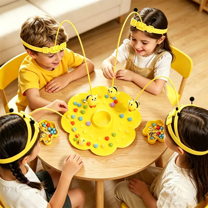 Bumble Bee Magnetic Toy Funny Family Board Games Montessori Sorting Puzzle Fishing Toys Interactive Games for Kids and Adults