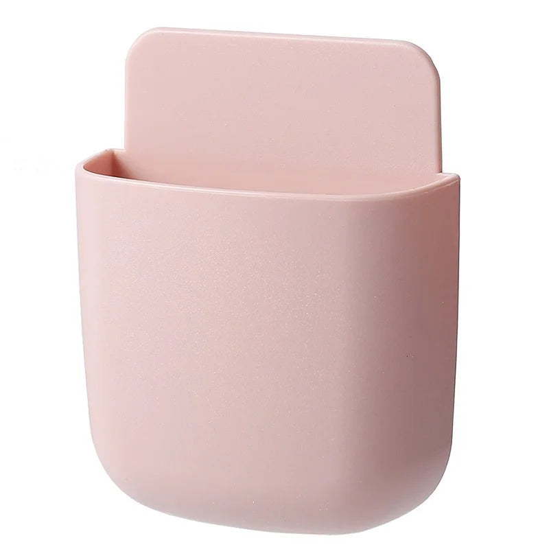 Wall Mounted Storage Box Mobile Phone Plug Holder Stand Rack Remote Control Storage Organizer Case For Air Conditioner TV