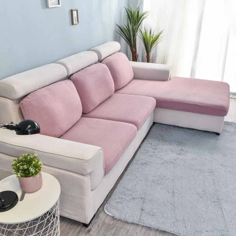 Velvet Plush L Shaped Sofa Cushion Cover for Living Room Elastic Furniture Couch Slipcover Chaise Longue Sofa Seat Cover Stretch
