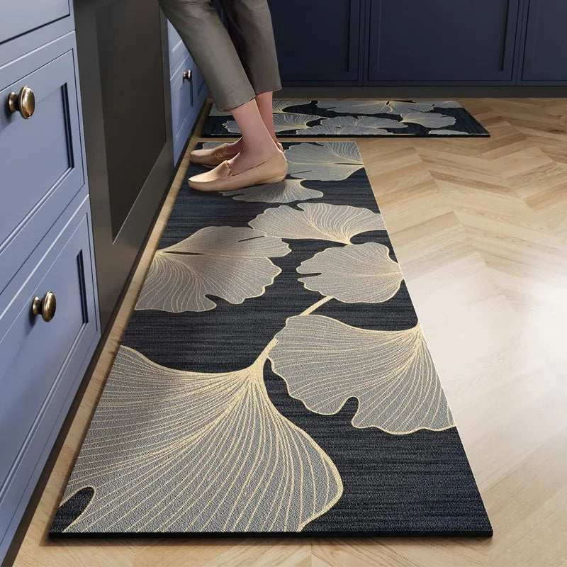 Light Luxury High-end Kitchen Floor Mat Waterproof  Oil-proof Dirty Resistant Home Carpet PVC Wear-resistant Rug  Ковер Tapis 러그