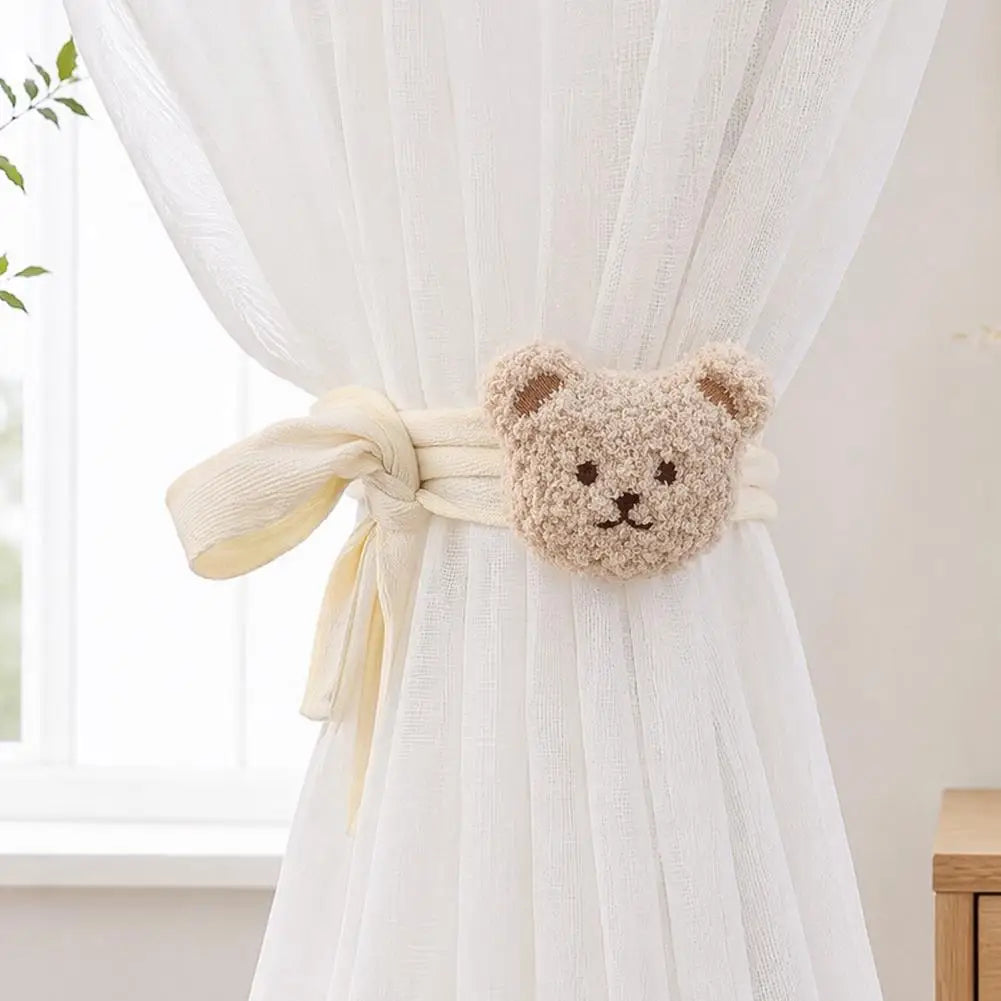 Children Bedroom Curtain Accessory Cute Cartoon Curtain Tiebacks Fabric Lion Bear Curtain Holders Nursery Baby Room Decor