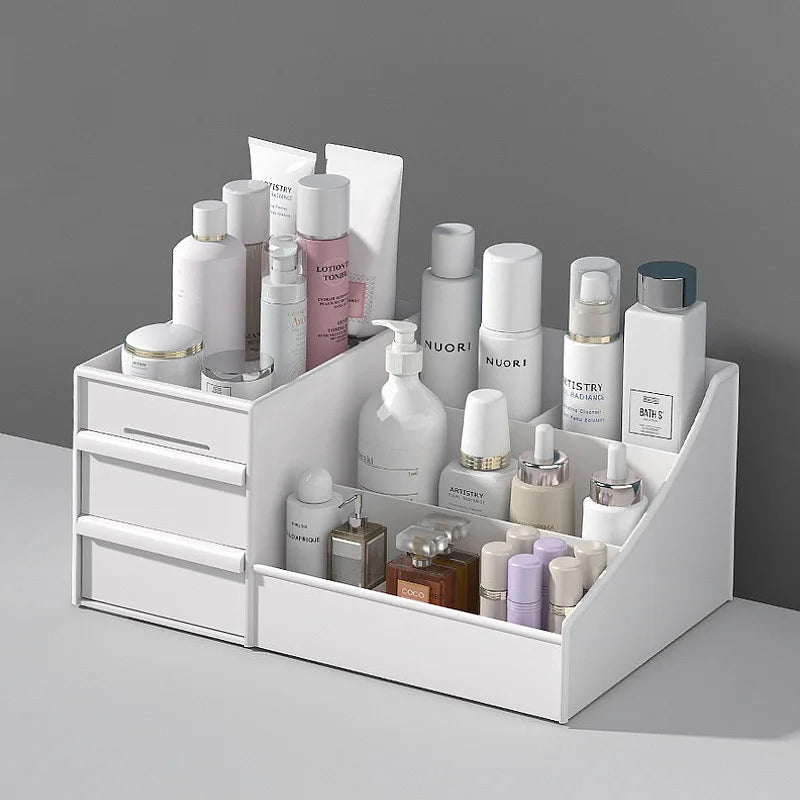 1pc Mens Fragrance Organizer, Perfume & Cologne Stand with Drawers, Modern Bathroom Dresser Top Storage, Counter Tidy