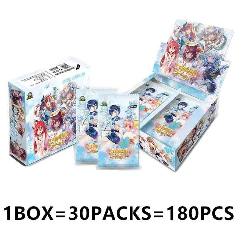 90pcs Set Goddess Story Thickened Gold Card Collectible Sexy Swimsuit Party Anime Collection Card Board Game Toy Gift