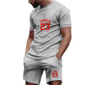 Men's Summer Breathable Sportswear Set Youth Short-Sleeved Tee & Pants 2 Piece Combination Casual Active Clothing Multi-Color