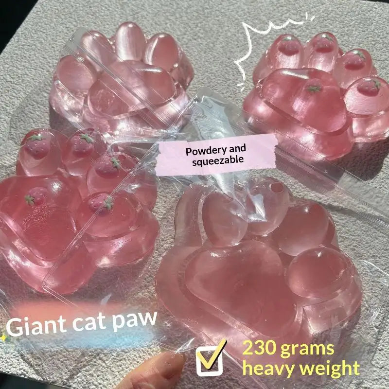 Cute Paw Sequins Maltose Pinch Toy Pink Strawberry Paw Squeez Slow Rising Anti-Stress Toy Decompressi Gift Friend
