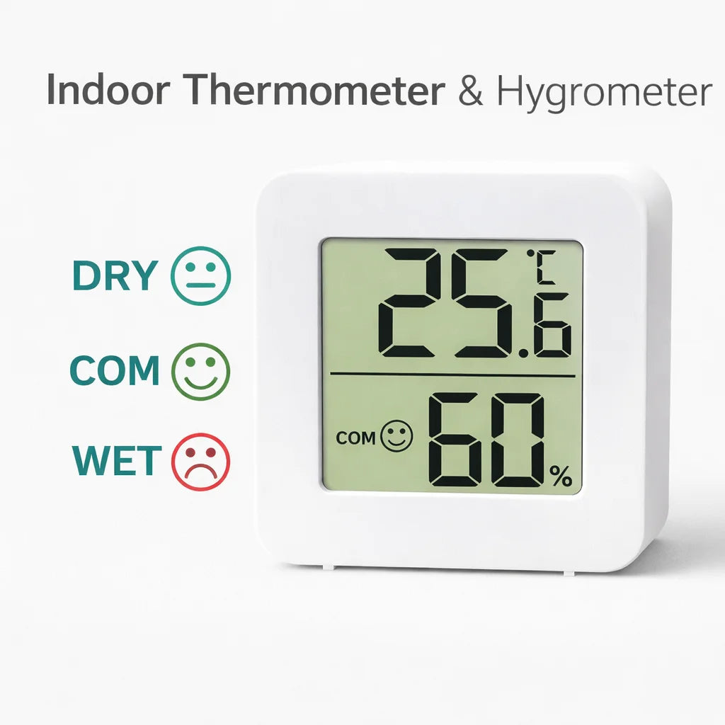 Mini Indoor Thermometer Hygrometer LCD Digital Display Humidity Meter Sensor Ambient Temperature Monitor Home Kitchen Bathroom‌