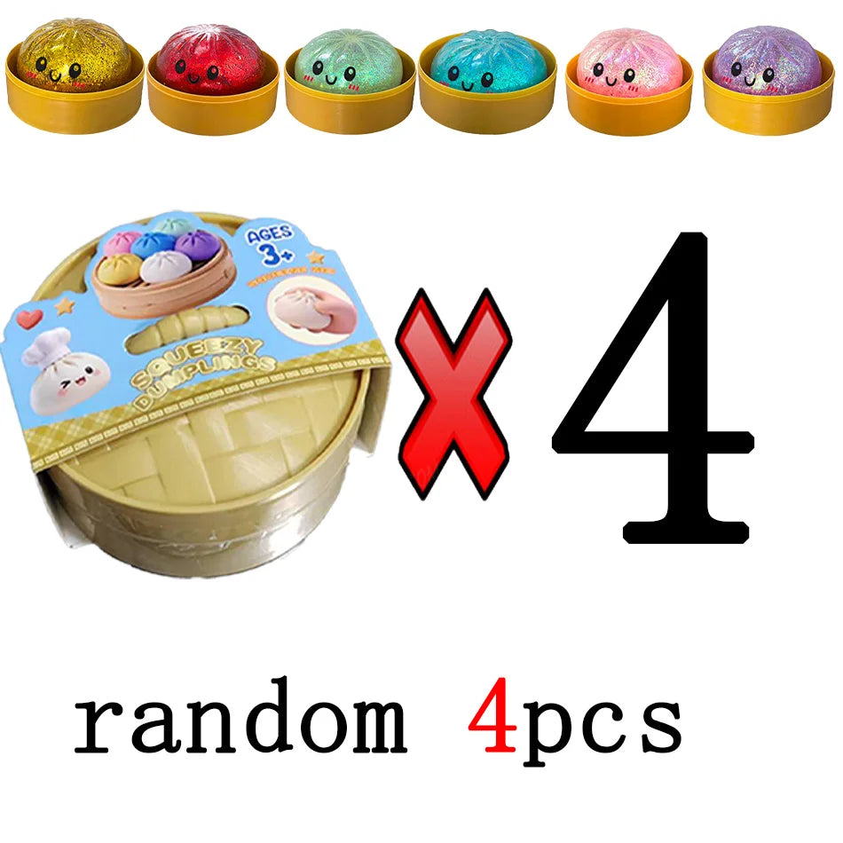 Glitter Dumpling Glitter Dumpling Squishy with Box Dumplings Sensory Squeeze Toy for Stress Relief