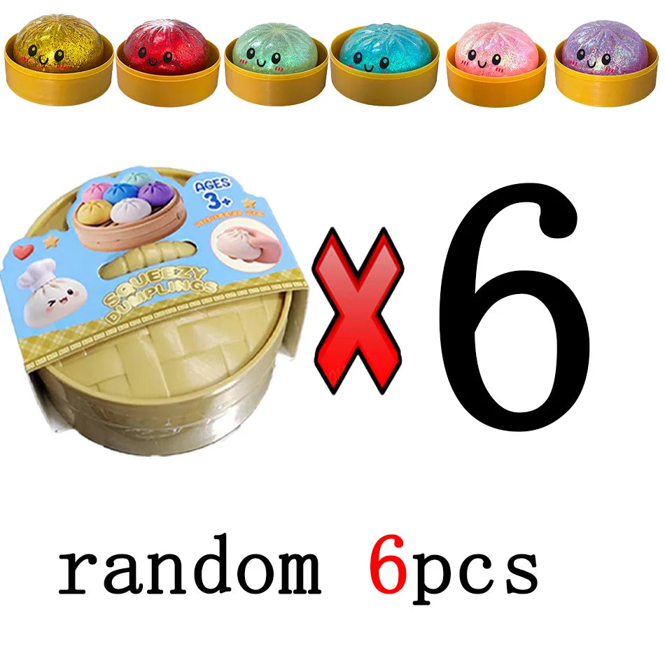 Glitter Dumpling Glitter Dumpling Squishy with Box Dumplings Sensory Squeeze Toy for Stress Relief