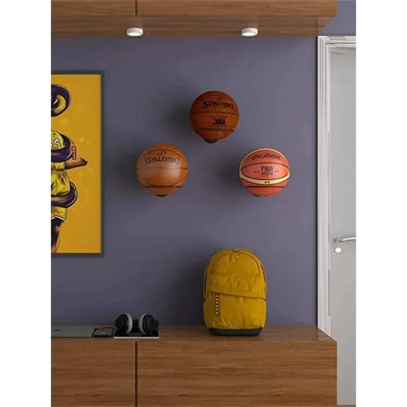 2025 New 1-5pcs Iron Basketball Football Volleyball Storage Rack Household Wall Mounted Ball Rack Wall Storage Rack