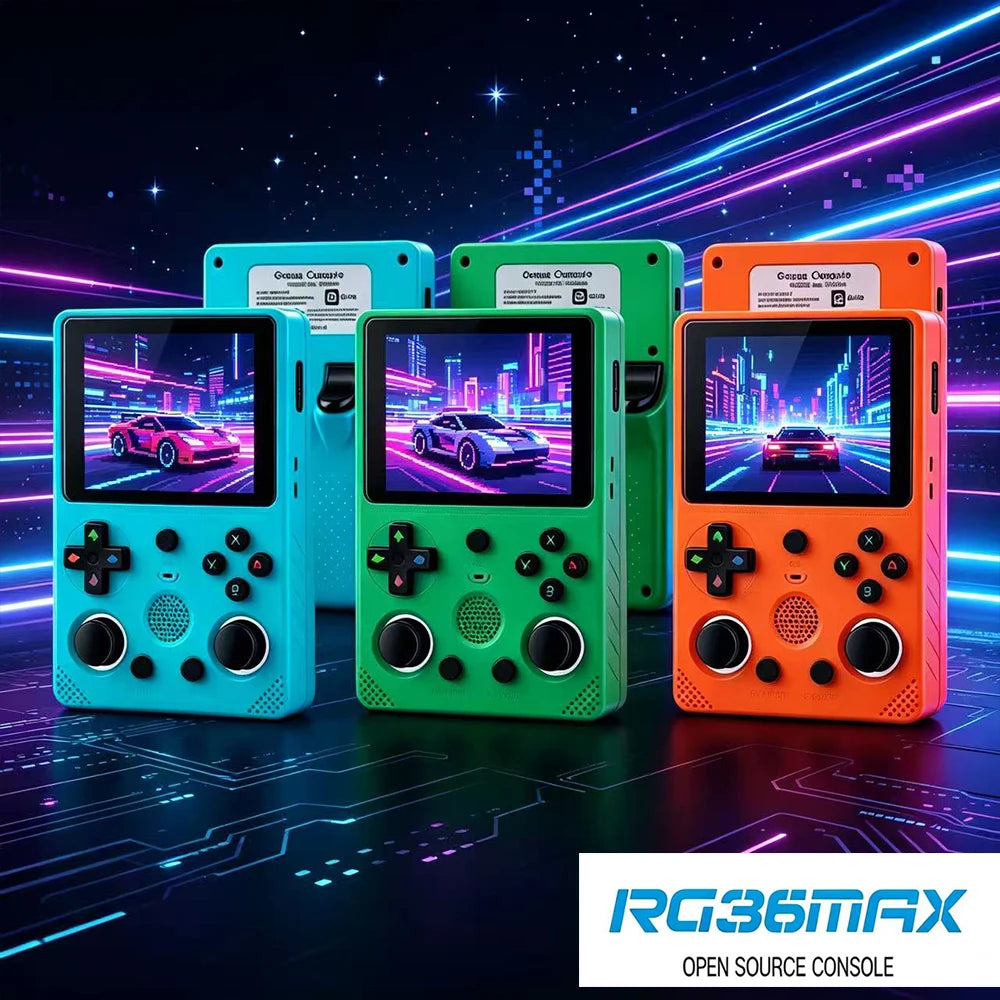 RG36max Upgraded Version Retro Handheld Game Console, RK3326 Quad-Core, 3.5" Screen, 128GB 40000+ Games, RGB Joysticks