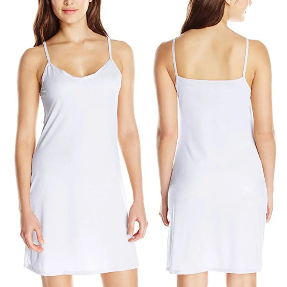 1PC Women Solid Color V Neck Backless Sling Dress Slip Under Dress Short Dress Summer Holiday Sleeveless Women Dress