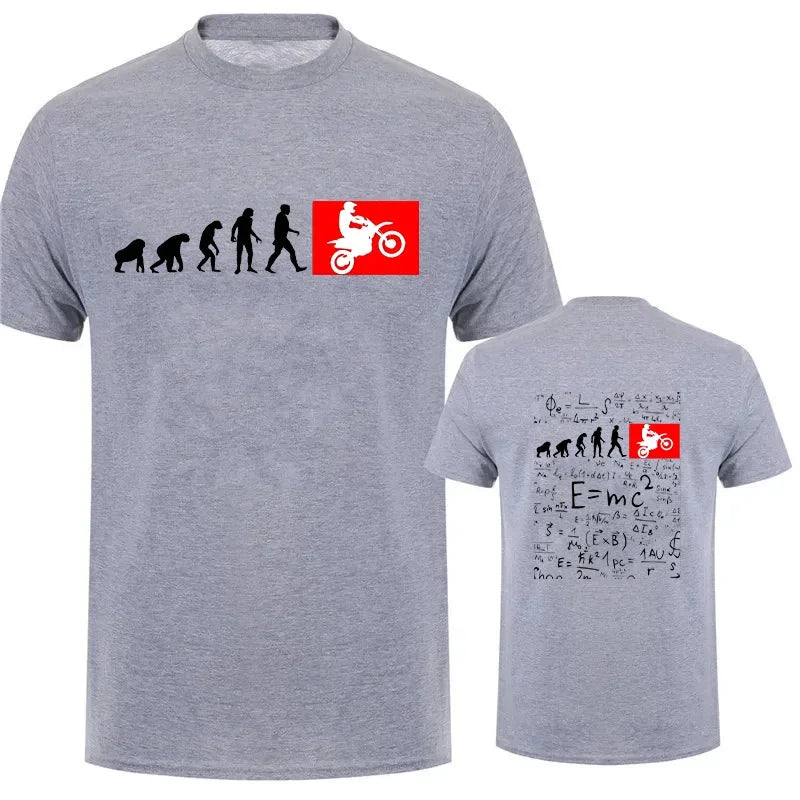 Human Evolution Motocross Design Vintage T-shirt for Men Autocycle Motorbike Speedometer Personalized Print Tees Game Black Tops