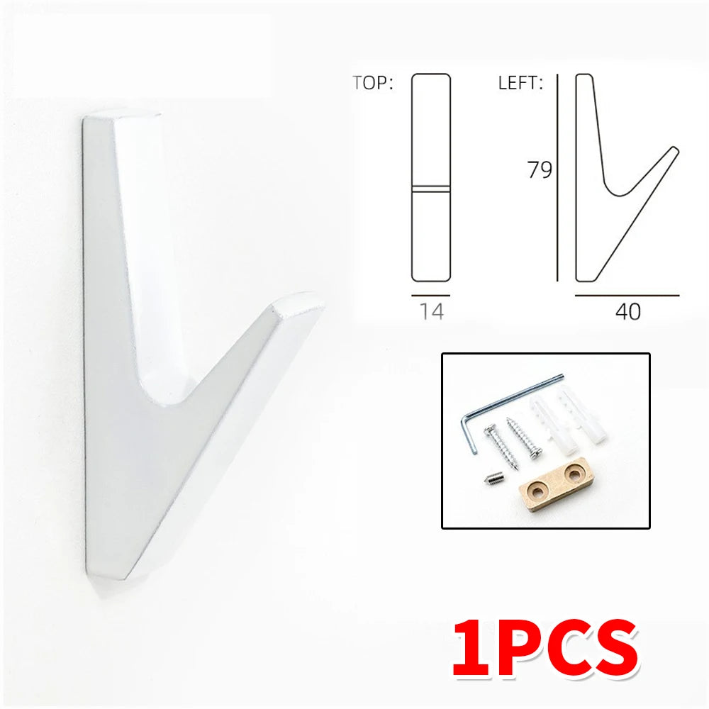 Metal Coat Hooks Wall Mounted Heavy Duty Coat Rack Clothes Hanger With Screws for Hanging Hat Key Door Wall Hooks Bathroom