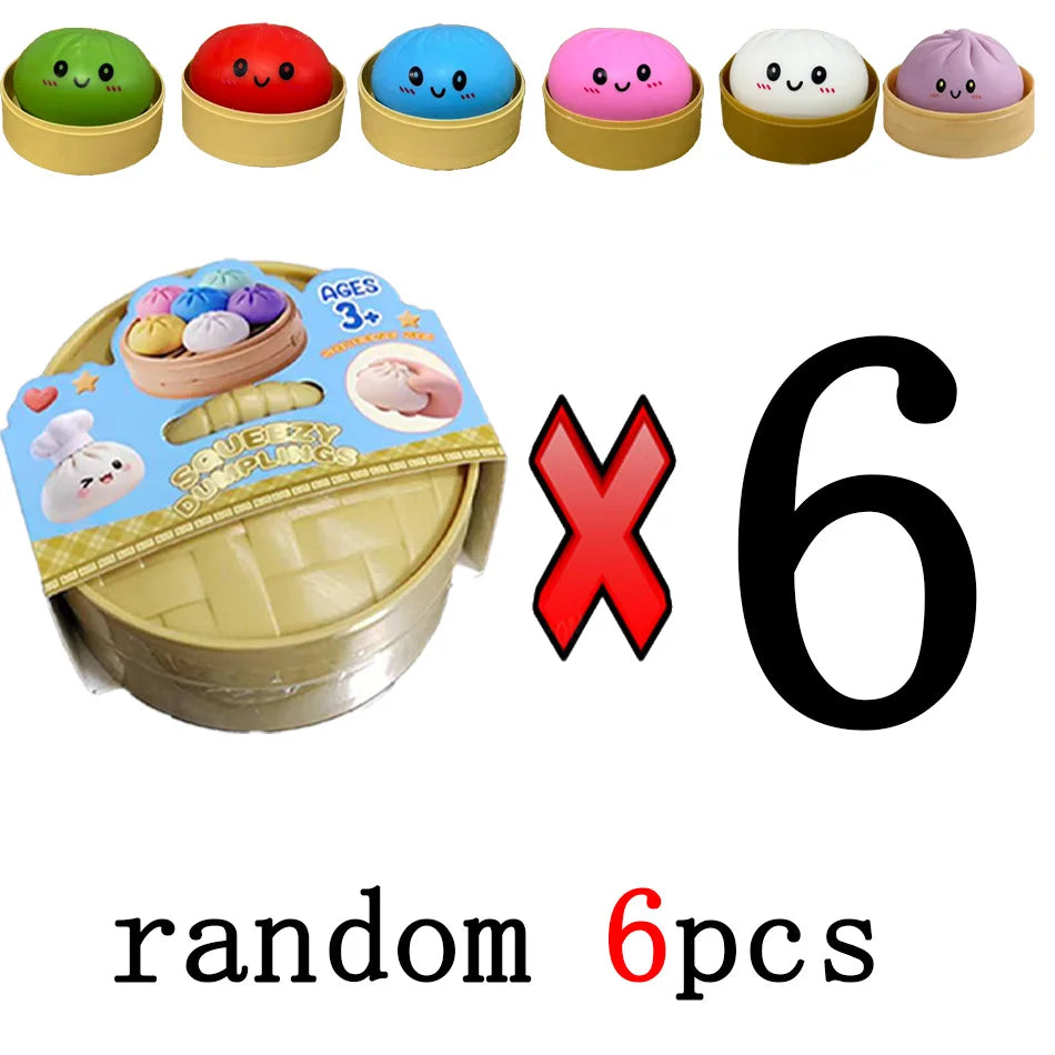 Glitter Dumpling Glitter Dumpling Squishy with Box Dumplings Sensory Squeeze Toy for Stress Relief