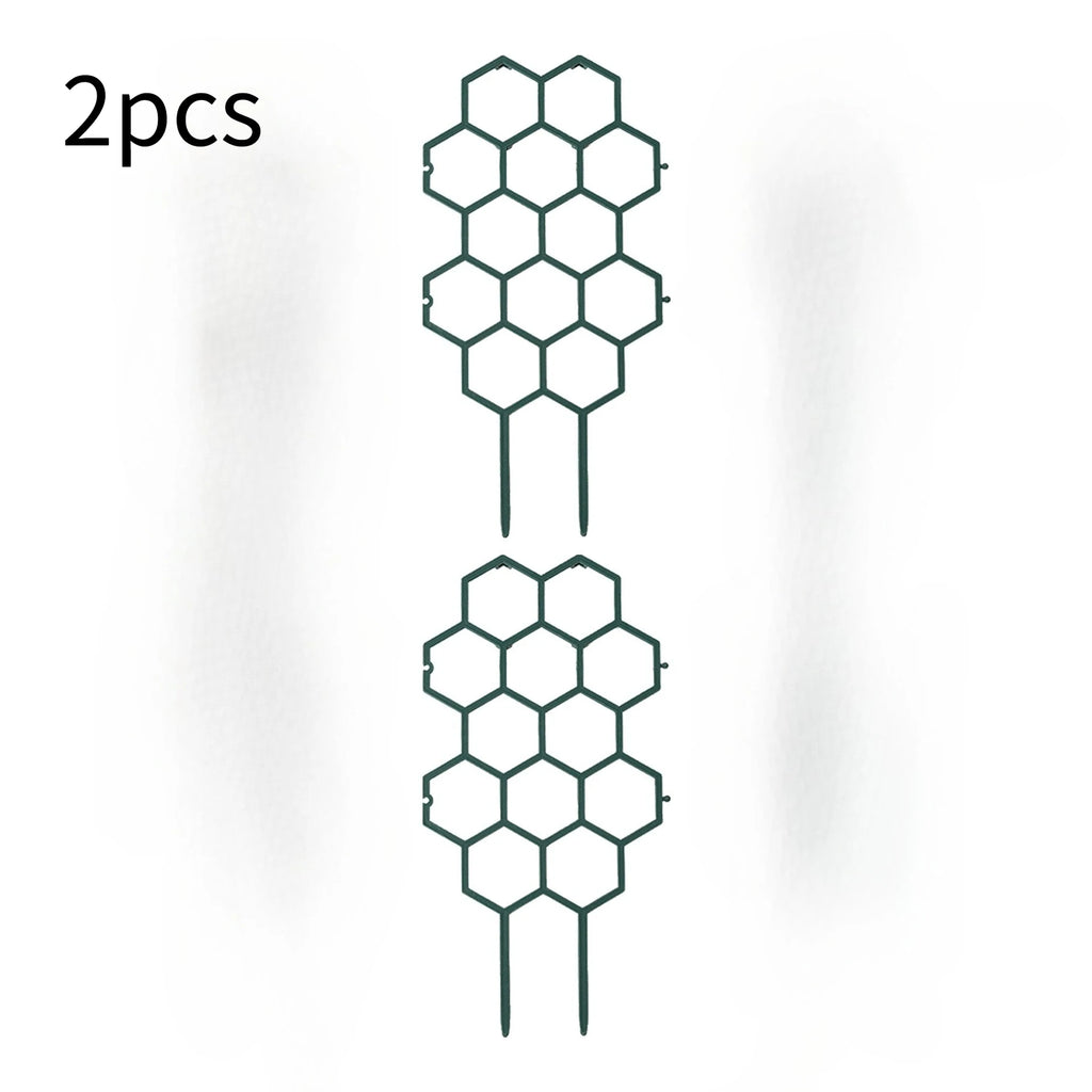 2pcsHoneycomb Design Plant Trellis, Rustproof Plastic Support for Potted Vines and Flowers, Indoor Outdoor Garden Climbing Frame