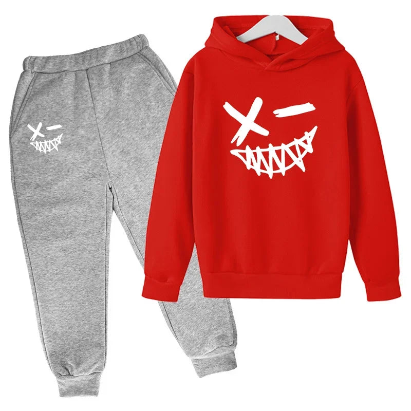 Evil Smile Printed 2025 Baby Summer Clothes for Children From 1 to 12 Years Kids Clothes Boys Child Sets Suit for Girls Boy Set